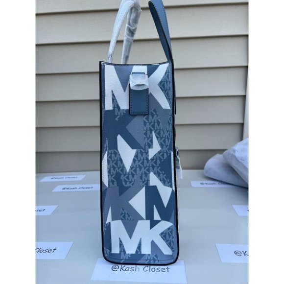 Michael Kors MK Kenly Large Logo Tote Bag -Chambray Multi - Picture 11 of 13